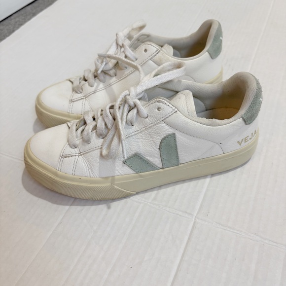 Veja Shoes - Veja Campo Leather Sneakers White Leather Size 6 Natural Suede Low Top Trainers